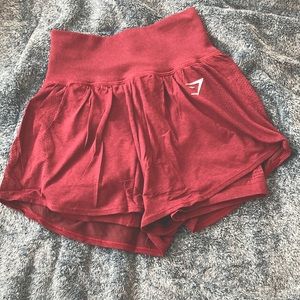 Gymshark Vital Seamless 2.0 2-in-1 Shorts - Baked Maroon Marl small